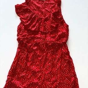 Red mini dress - with floral pattern